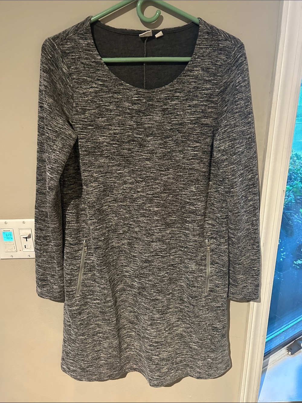 GAP Grey Marled Long Sleeve Knit Tunic Dress